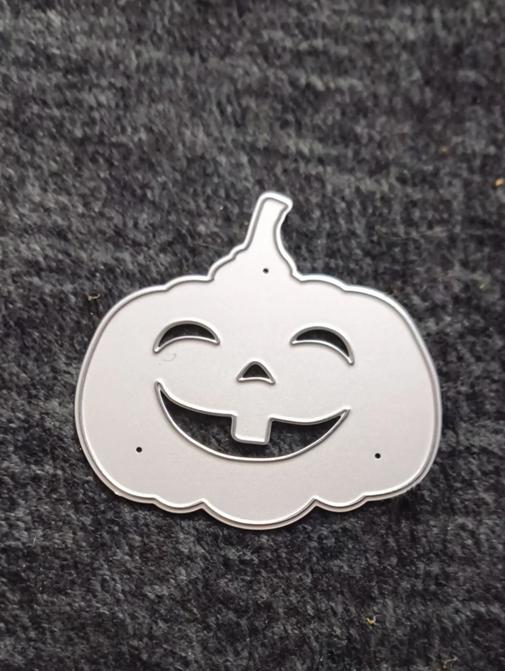 Halloween Pumpkin Jack-O'-Lantern Metal Die Cut - Silver